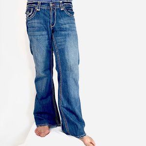 Laguna Beach Jeans - Men's White Stitch Skull Jean